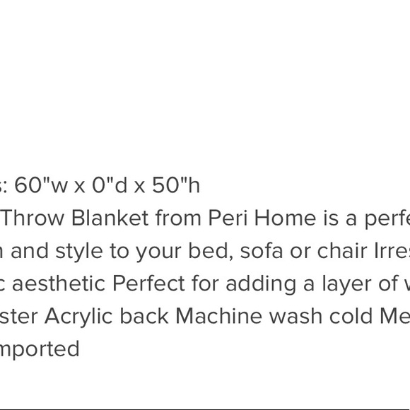 Peri home fringe throw blanket grey - Picture 2 of 2